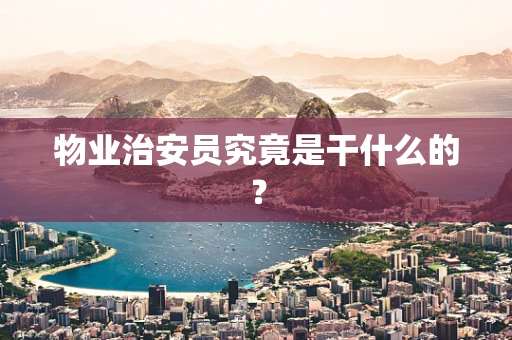 物业治安员究竟是干什么的？