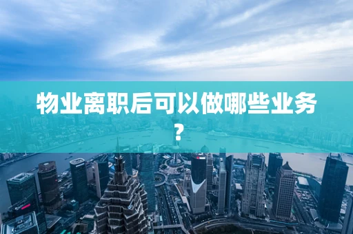 物业离职后可以做哪些业务？
