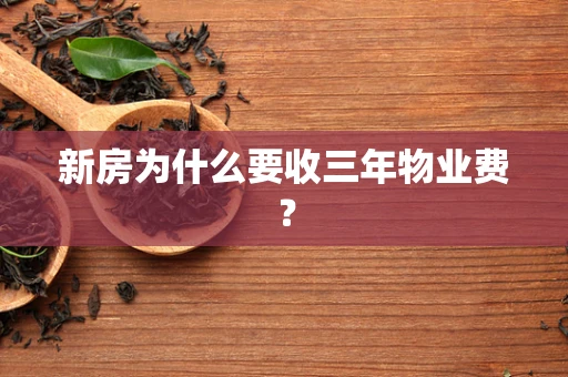 新房为什么要收三年物业费？