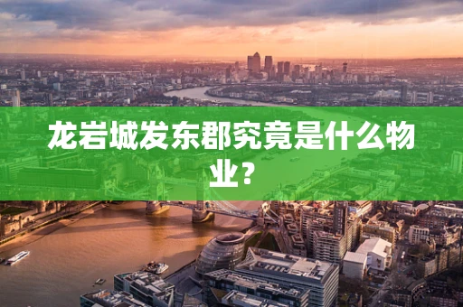 龙岩城发东郡究竟是什么物业？