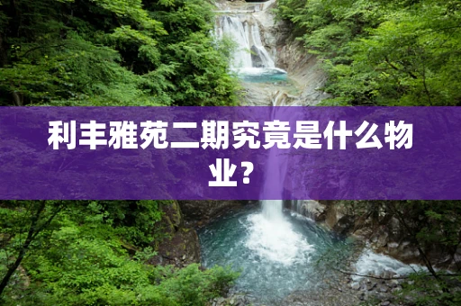 利丰雅苑二期究竟是什么物业？
