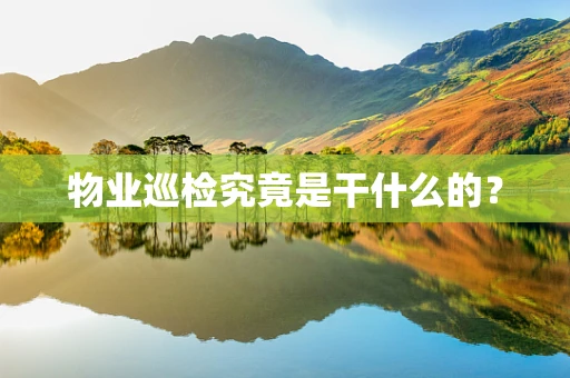 物业巡检究竟是干什么的？