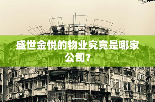 盛世金悦的物业究竟是哪家公司？