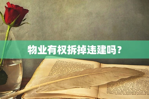 物业有权拆掉违建吗？