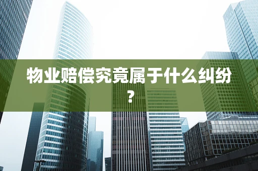 物业赔偿究竟属于什么纠纷？