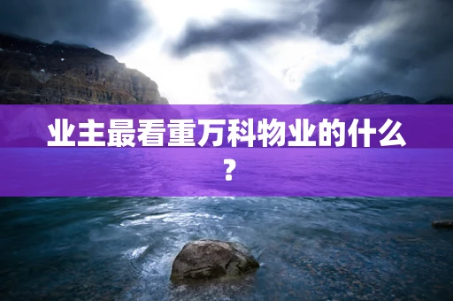 业主最看重万科物业的什么？