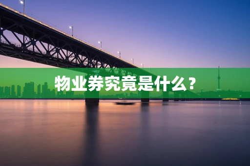 物业券究竟是什么？