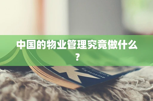 中国的物业管理究竟做什么？