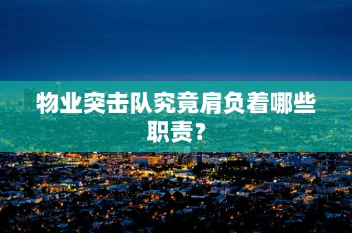 物业突击队究竟肩负着哪些职责？