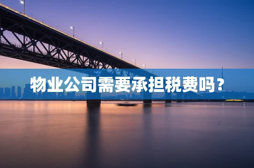 物业公司需要承担税费吗？