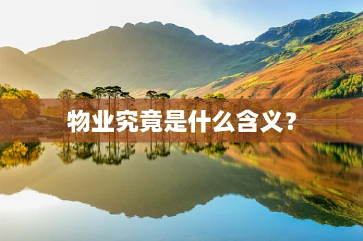 物业究竟是什么含义？