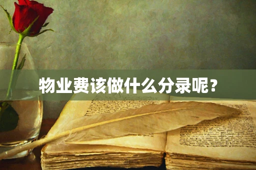 物业费该做什么分录呢？