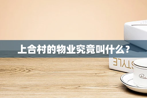 上合村的物业究竟叫什么？