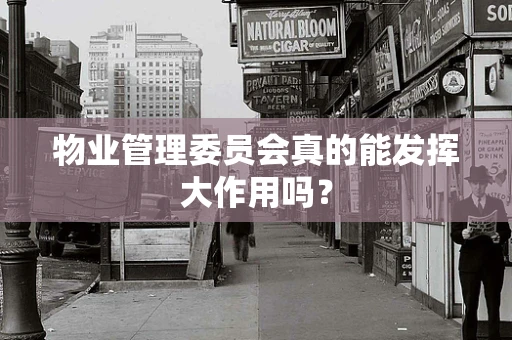物业管理委员会真的能发挥大作用吗？