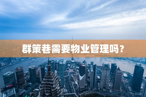 群策巷需要物业管理吗？