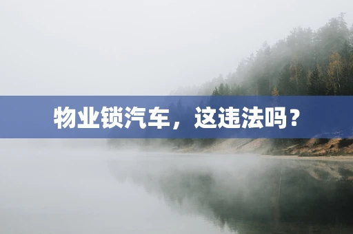 物业锁汽车，这违法吗？