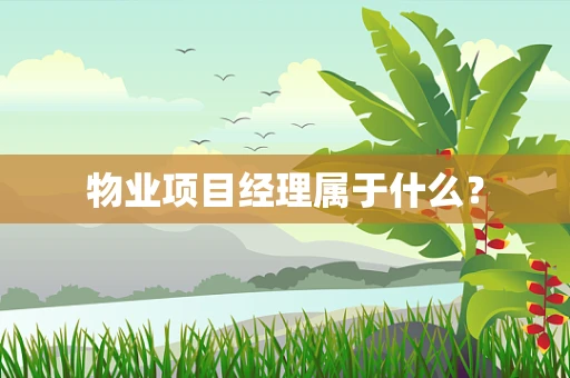 物业项目经理属于什么？