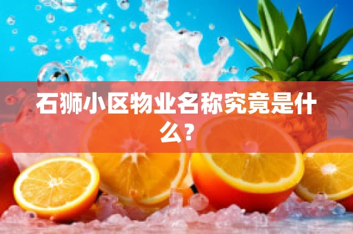 石狮小区物业名称究竟是什么？