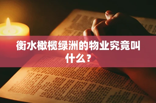 衡水橄榄绿洲的物业究竟叫什么？