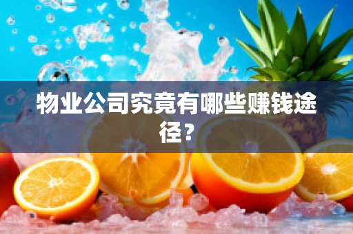 物业公司究竟有哪些赚钱途径？