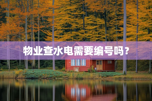 物业查水电需要编号吗？