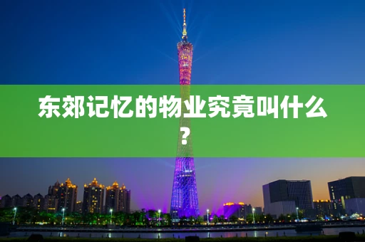 东郊记忆的物业究竟叫什么？