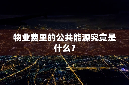 物业费里的公共能源究竟是什么？