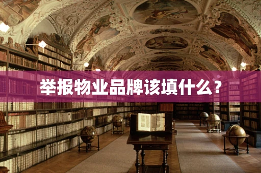举报物业品牌该填什么？