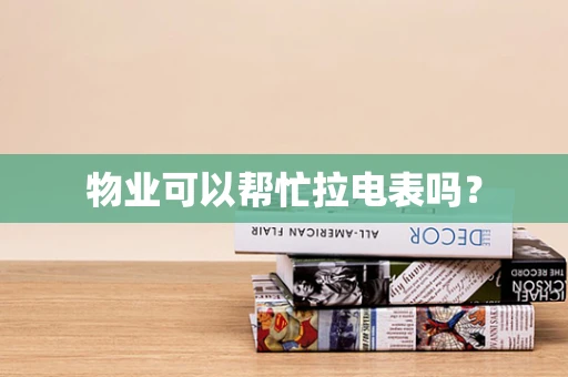 物业可以帮忙拉电表吗？