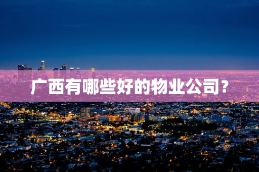 广西有哪些好的物业公司？