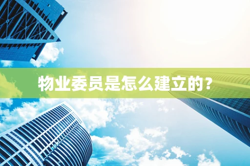 物业委员是怎么建立的？
